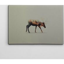 Dekolata Geyik ve Orman 70x100 cm Kanvas Tablo