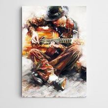 Dekolata Gitar Çalan Adam Modern Sanat 60x85 cm Kanvas Tablo