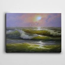Dekolata Gün Doğumu Deniz Dalgaları 85x120 cm Kanvas Tablo