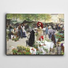 Dekolata İnsanlar Ve Saksıda Çiçekler 20x30 cm Kanvas Tablo