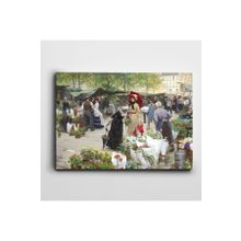 Dekolata İnsanlar Ve Saksıda Çiçekler 35x50 cm Kanvas Tablo