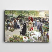 Dekolata İnsanlar Ve Saksıda Çiçekler 60x85 cm Kanvas Tablo