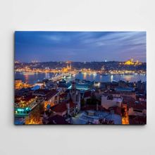 Dekolata İstanbul Haliç Gece Manzarası 140x200 cm Kanvas Tablo