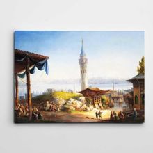 Dekolata İstanbul Manzarası ve Minare 85x120 cm Kanvas Tablo