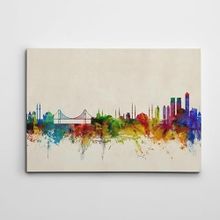 Dekolata İstanbul Renkli 140x200 cm Kanvas Tablo
