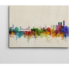 Dekolata İstanbul Renkli 50x70 cm Kanvas Tablo