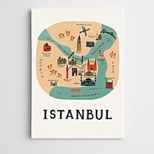 Dekolata İstanbul Suriçi Modern Sanat 20x30 cm Kanvas Tablo