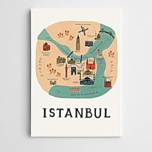 Dekolata İstanbul Suriçi Modern Sanat 25x35 cm Kanvas Tablo