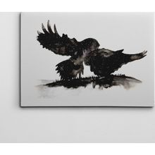 Dekolata Kara Baykuşlar 50x70 cm Kanvas Tablo