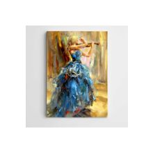 Dekolata Keman Çalan Kadın Modern Sanat 70x100 cm Kanvas Tablo