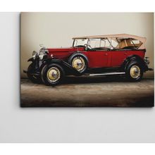 Dekolata Kırmızı Eski Otomobil 40x60 cm Kanvas Tablo