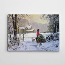 Dekolata Kış ve Çocuk Yağlı Boya Reprodüksiyon 20x30 cm Kanvas Tablo