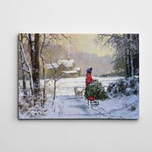 Dekolata Kış ve Çocuk Yağlı Boya Reprodüksiyon 35x50 cm Kanvas Tablo
