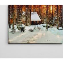 Dekolata Kış ve Ev Yağlı Boya Reprodüksiyon 30x40 cm Kanvas Tablo