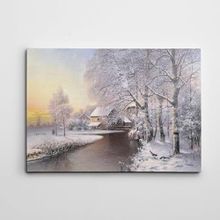 Dekolata Kış Yağlı Boya Reprodüksiyon 60x85 cm Kanvas Tablo