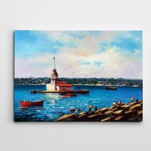 Dekolata Kız Kulesi Manzarası 25x35 cm Kanvas Tablo