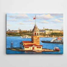 Dekolata Kız Kulesi Manzarası 40x60 cm Kanvas Tablo