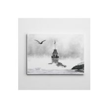 Dekolata Kız Kulesi ve Martı 50x70 cm Kanvas Tablo