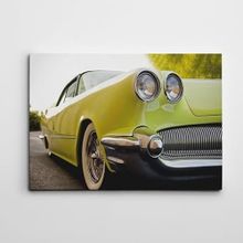 Dekolata Klasik Yeşil Otomobil 60x85 cm Kanvas Tablo