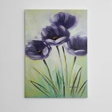 Dekolata Mor Çiçekler Yağlıboya Reprodüksiyon 60x85 cm Kanvas Tablo