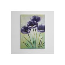 Dekolata Mor Çiçekler Yağlıboya Reprodüksiyon 85x120 cm Kanvas Tablo