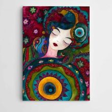 Dekolata Motifler ve Kadın Modern Sanat 30x40 cm Kanvas Tablo