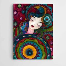 Dekolata Motifler ve Kadın Modern Sanat 40x60 cm Kanvas Tablo