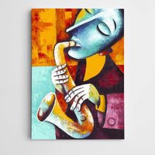 Dekolata Müzisyen Saksafon Modern Sanat 85x120 cm Kanvas Tablo