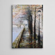 Dekolata Nehir Yol ve Yağmur Mini 20x30 cm Kanvas Tablo