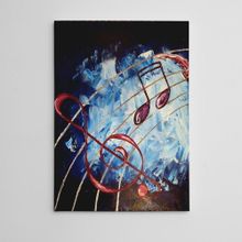 Dekolata Notalar Yağlıboya Reprodüksiyon 30x40 cm Kanvas Tablo