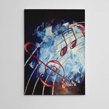 Dekolata Notalar Yağlıboya Reprodüksiyon 60x85 cm Kanvas Tablo