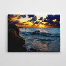 Dekolata Okyanus ve Gün Batımı 70x100 cm Kanvas Tablo