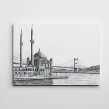 Dekolata Ortaköy Siyah Beyaz 100x140 cm Kanvas Tablo