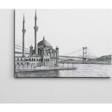 Dekolata Ortaköy Siyah Beyaz 30x40 cm Kanvas Tablo