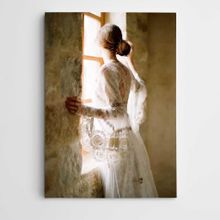Dekolata Pencere Işık ve Kadın Modern Sanat 100x140 cm Kanvas Tablo