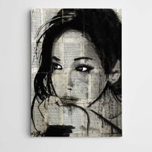 Dekolata Portre Gazete Modern Sanat 60x85 cm Kanvas Tablo