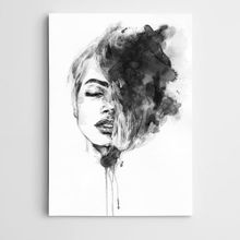 Dekolata Portre Siyah Beyaz 140x200 cm Kanvas Tablo