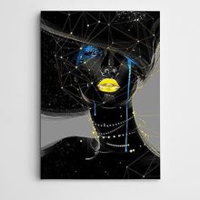 Dekolata Portre Yıldızlar ve Saçlar Modern 70x100 cm Kanvas Tablo