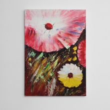 Dekolata Rengarenk Çiçekler Yağlıboya Reprodüksiyon 30x40 cm Kanvas Tablo