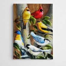 Dekolata Renkler Kuşlar Modern Sanat 40x60 cm Kanvas Tablo