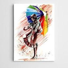 Dekolata Renkler Şemsiye Modern Sanat 20x30 cm Kanvas Tablo