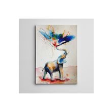 Dekolata Renkler ve Fil Mini 35x50 cm Kanvas Tablo