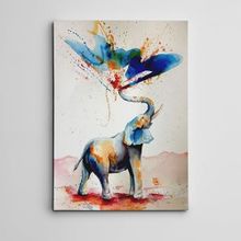 Dekolata Renkler ve Fil Mini 50x70 cm Kanvas Tablo