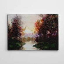 Dekolata Renkli Ağaçlar SuluBoya 25x35 cm Kanvas Tablo