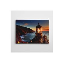 Dekolata Renkli Ağaçlar ve Deniz Feneri 70x100 cm Kanvas Tablo