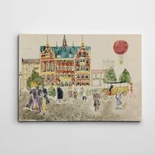 Dekolata Renkli Cadde Suluboya Mini 30x40 cm Kanvas Tablo