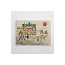 Dekolata Renkli Cadde Suluboya Mini 35x50 cm Kanvas Tablo