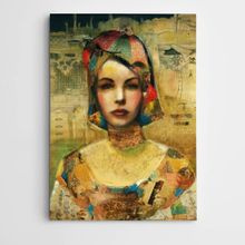 Dekolata Renkli Portre Modern Sanat 40x60 cm Kanvas Tablo