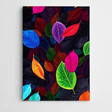 Dekolata Renkli Yapraklar Modern Sanat 60x85 cm Kanvas Tablo