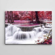Dekolata Renkli Yapraklar ve Şelale 30x40 cm Kanvas Tablo